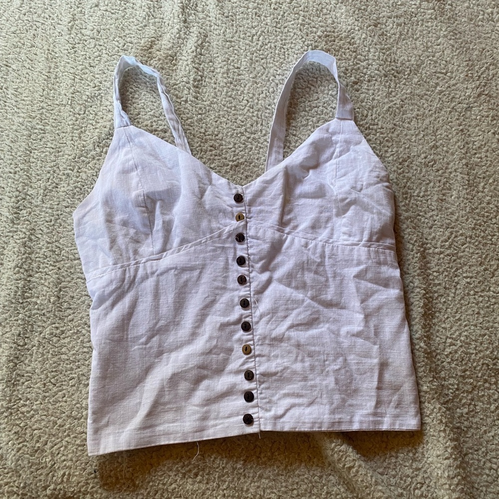 White button up crop top